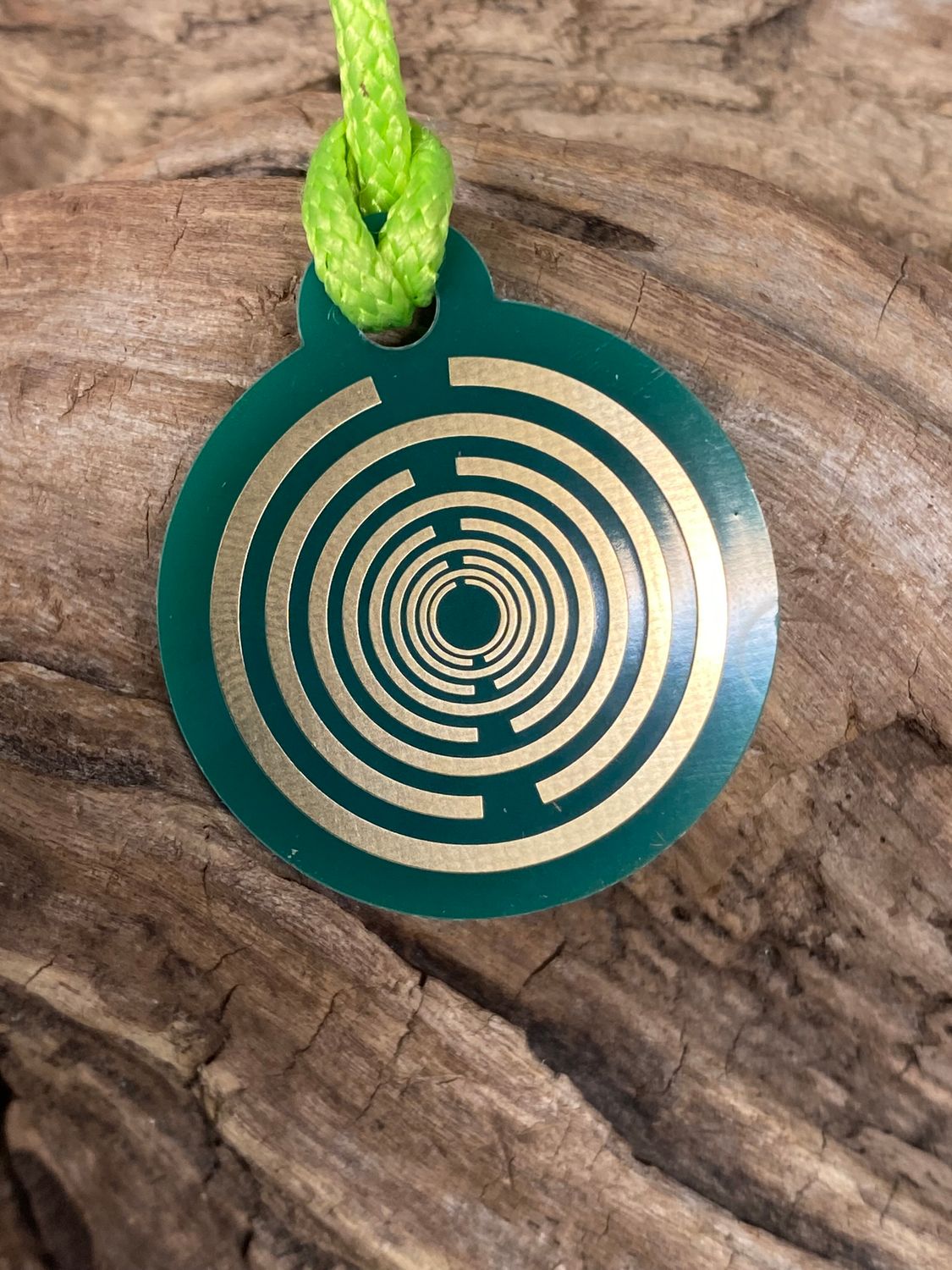 Anhänger Mini Serie rund – Lakhovsky MWOn Symbol Design – Fermat (Bifilar Spule) – Produktansicht 1