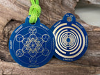 Anhänger Mini Serie rund – Lakhovsky MWOn Symbol Design – Metatron und "Ich bin" Mantren – Produktansicht 1
