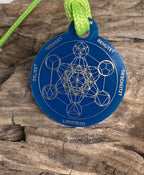 Anhänger Mini Serie rund – Lakhovsky MWOn Symbol Design – Metatron und "Ich bin" Mantren – Produktansicht 1