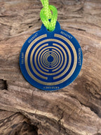 Anhänger Mini Serie rund – Lakhovsky MWOn Symbol Design – Metatron und "Ich bin" Mantren – Produktansicht 1
