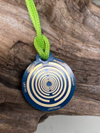 Anhänger Mini Serie rund – Lakhovsky MWOn Symbol Design – Metatron und "Ich bin" Mantren – Produktansicht 1
