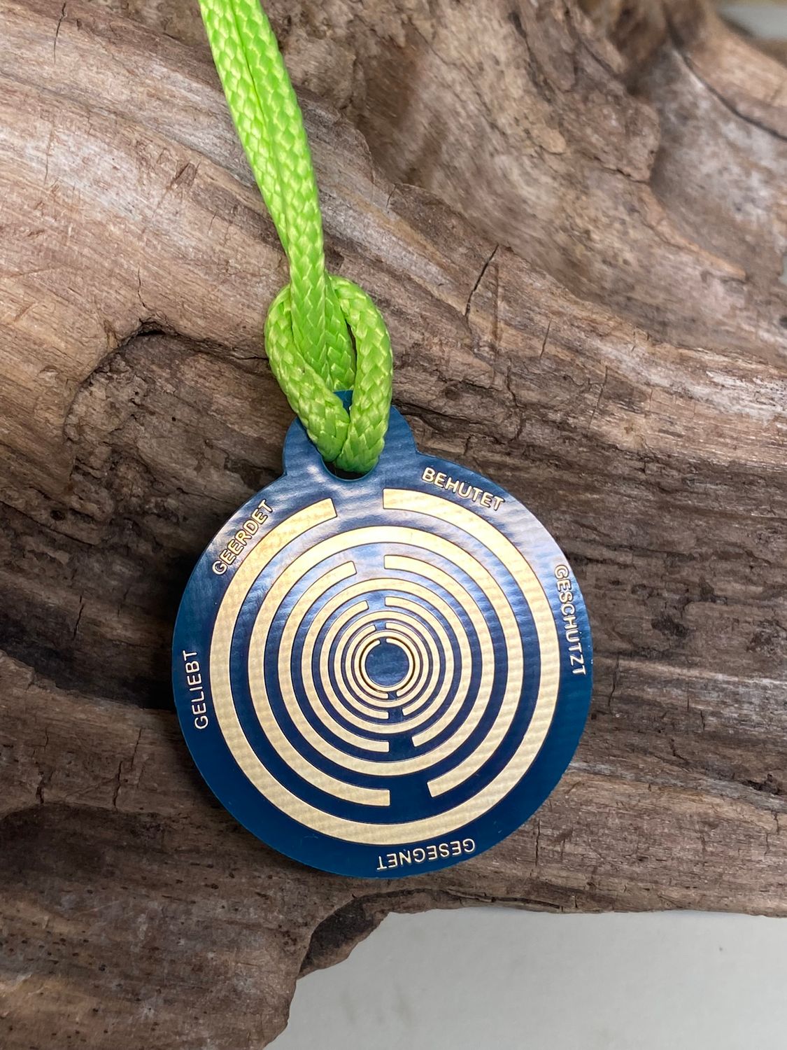Anhänger Mini Serie rund – Lakhovsky MWOn Symbol Design – Metatron und "Ich bin" Mantren – Produktansicht 1