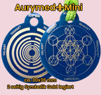 Anhänger Mini Serie rund – Lakhovsky MWOn Symbol Design – Metatron und "Ich bin" Mantren – Produktansicht 1