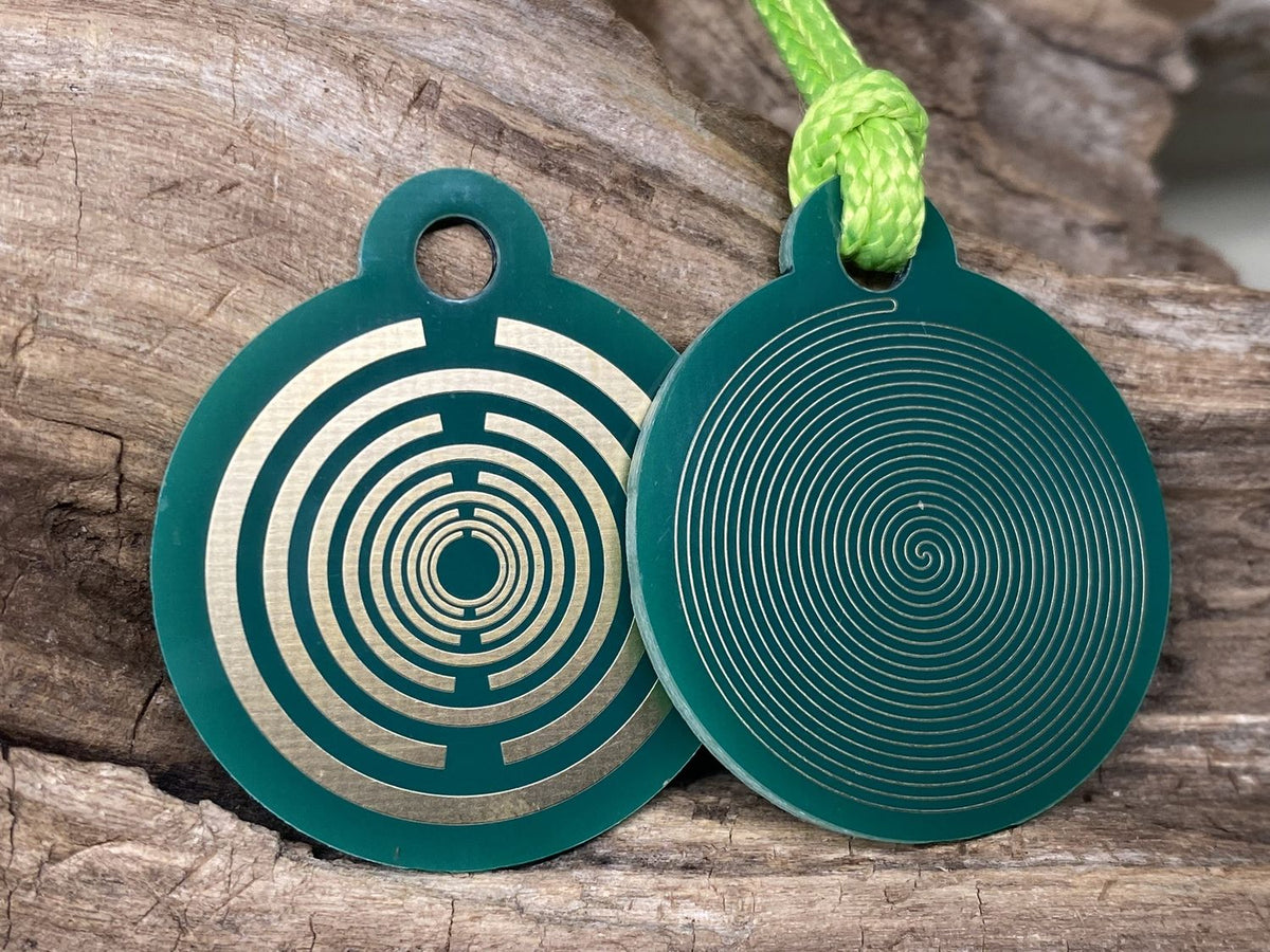 Anhänger Mini Serie rund – Lakhovsky MWOn Symbol Design – Fermat (Bifilar Spule) – Produktansicht 1