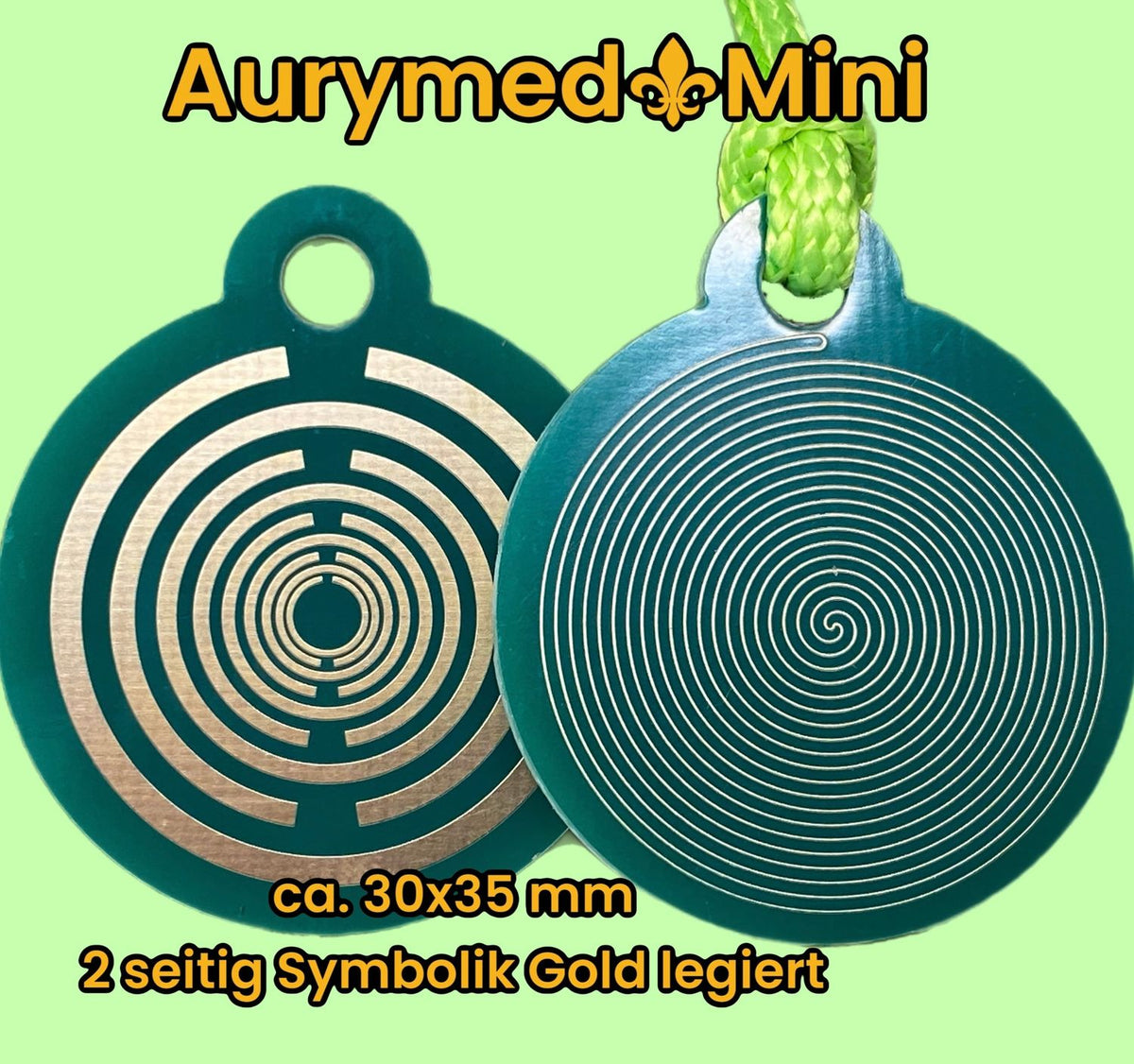 Anhänger Mini Serie rund – Lakhovsky MWOn Symbol Design – Fermat (Bifilar Spule) – Produktansicht 1