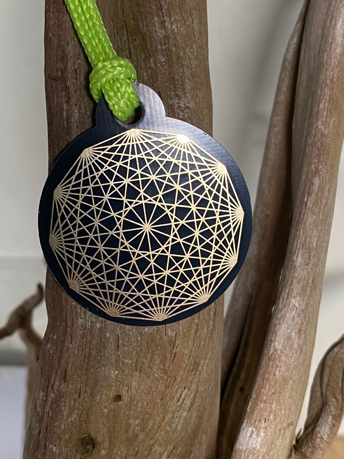 Anhänger Mini Serie rund – Lakhovsky MWOn Symbol Design – Dodecagram, hauchdünn – Produktansicht 1