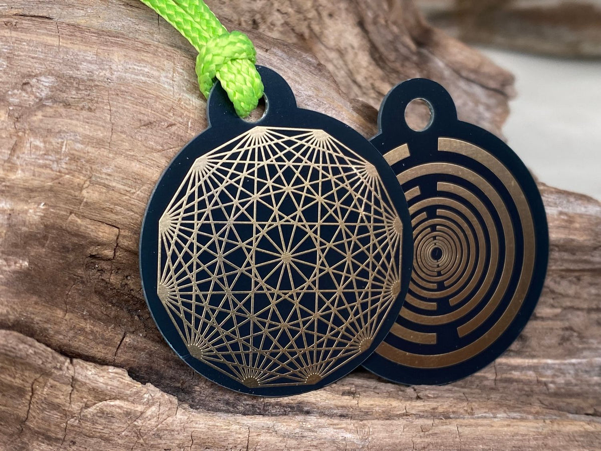 Anhänger Mini Serie rund – Lakhovsky MWOn Symbol Design – Dodecagram – Produktansicht 1