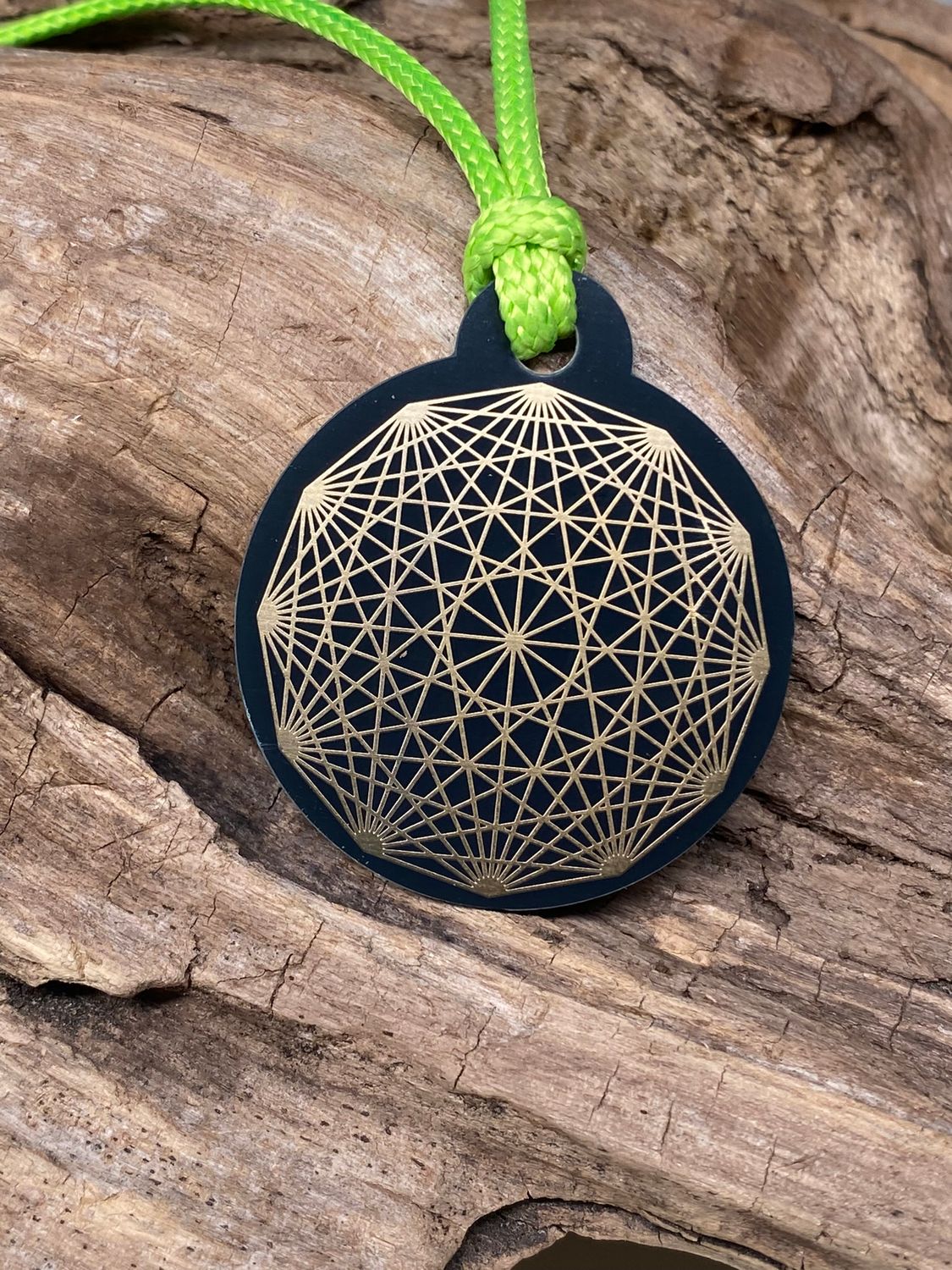 Anhänger Mini Serie rund – Lakhovsky MWOn Symbol Design – Dodecagram, hauchdünn – Produktansicht 1