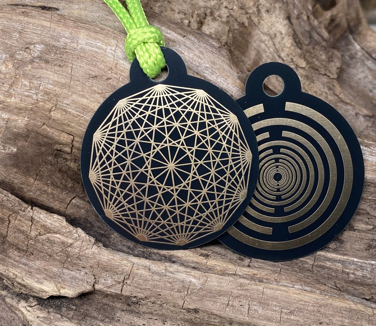 Anhänger Mini Serie rund – Lakhovsky MWOn Symbol Design – Dodecagram, hauchdünn – Produktansicht 1