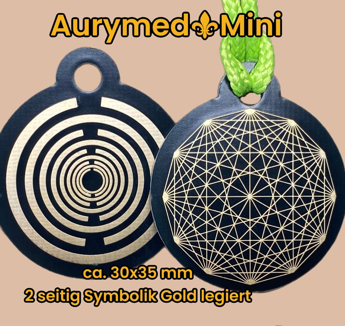 Anhänger Mini Serie rund – Lakhovsky MWOn Symbol Design – Dodecagram – Produktansicht 1