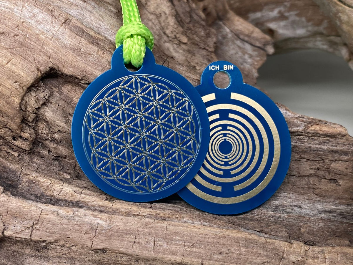 Anhänger Mini Serie rund – Lakhovsky MWOn Symbol Design – Blume des Lebens – Produktansicht 1