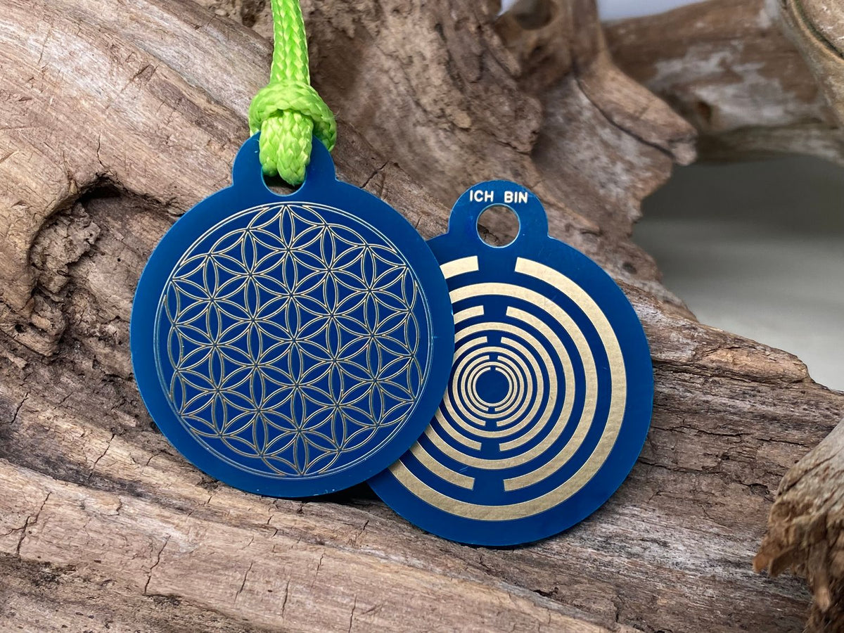 Anhänger Mini Serie rund – Lakhovsky MWOn Symbol Design – Blume des Lebens – Produktansicht 1