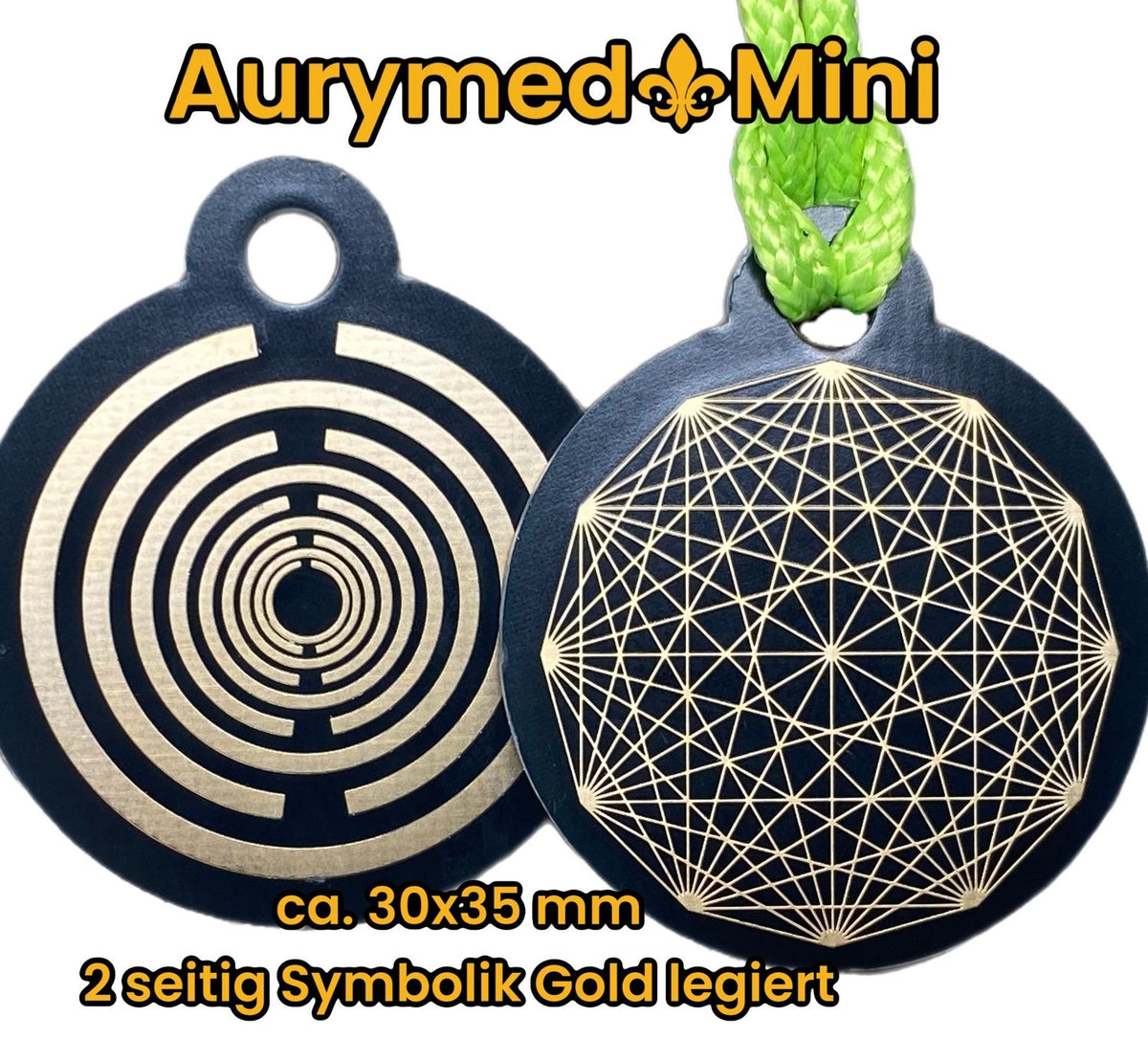 Anhänger Mini Serie rund – Lakhovsky MWOn Symbol Design – Dodecagram – Produktansicht 1