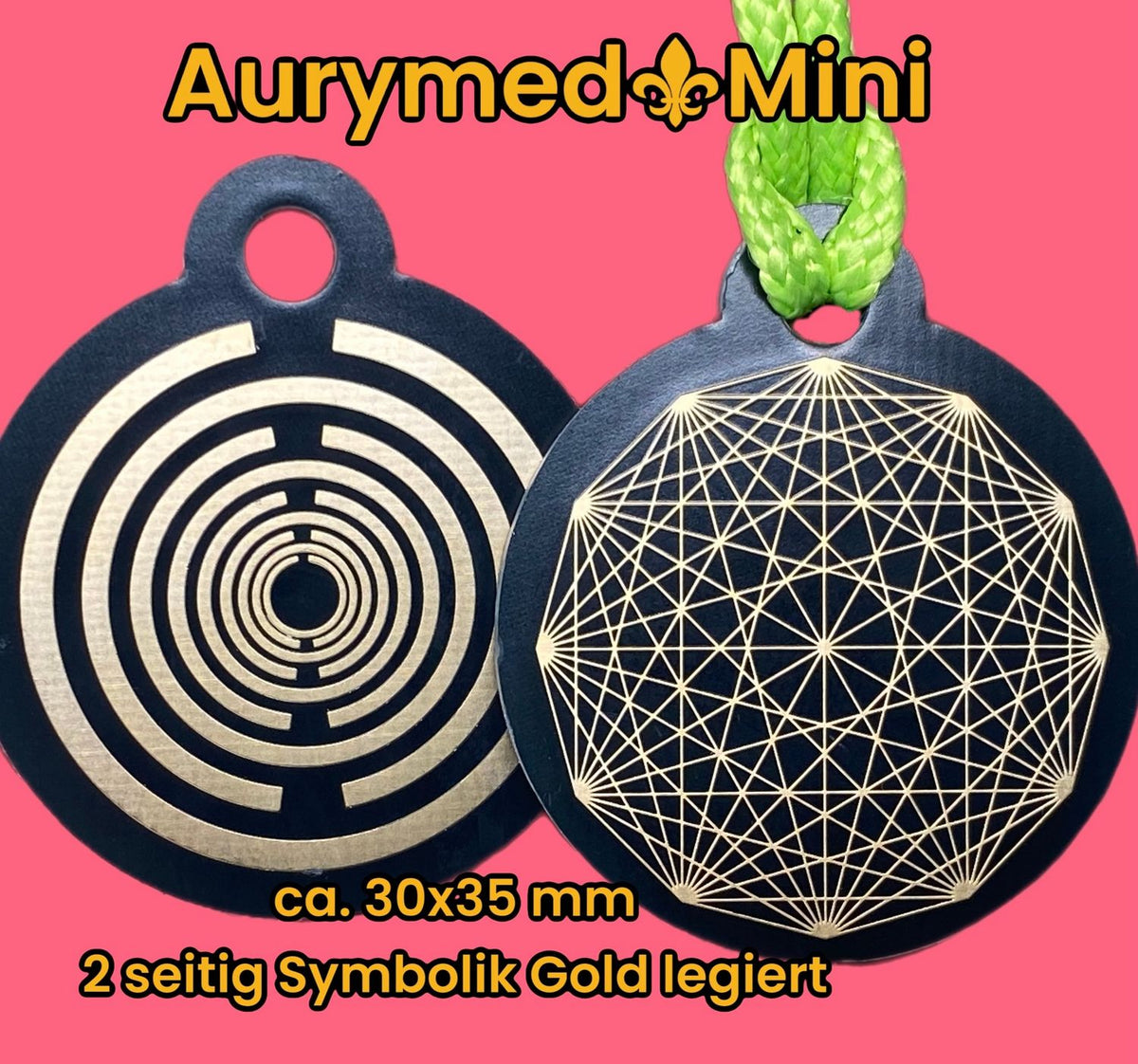 Anhänger Mini Serie rund – Lakhovsky MWOn Symbol Design – Dodecagram – Produktansicht 1