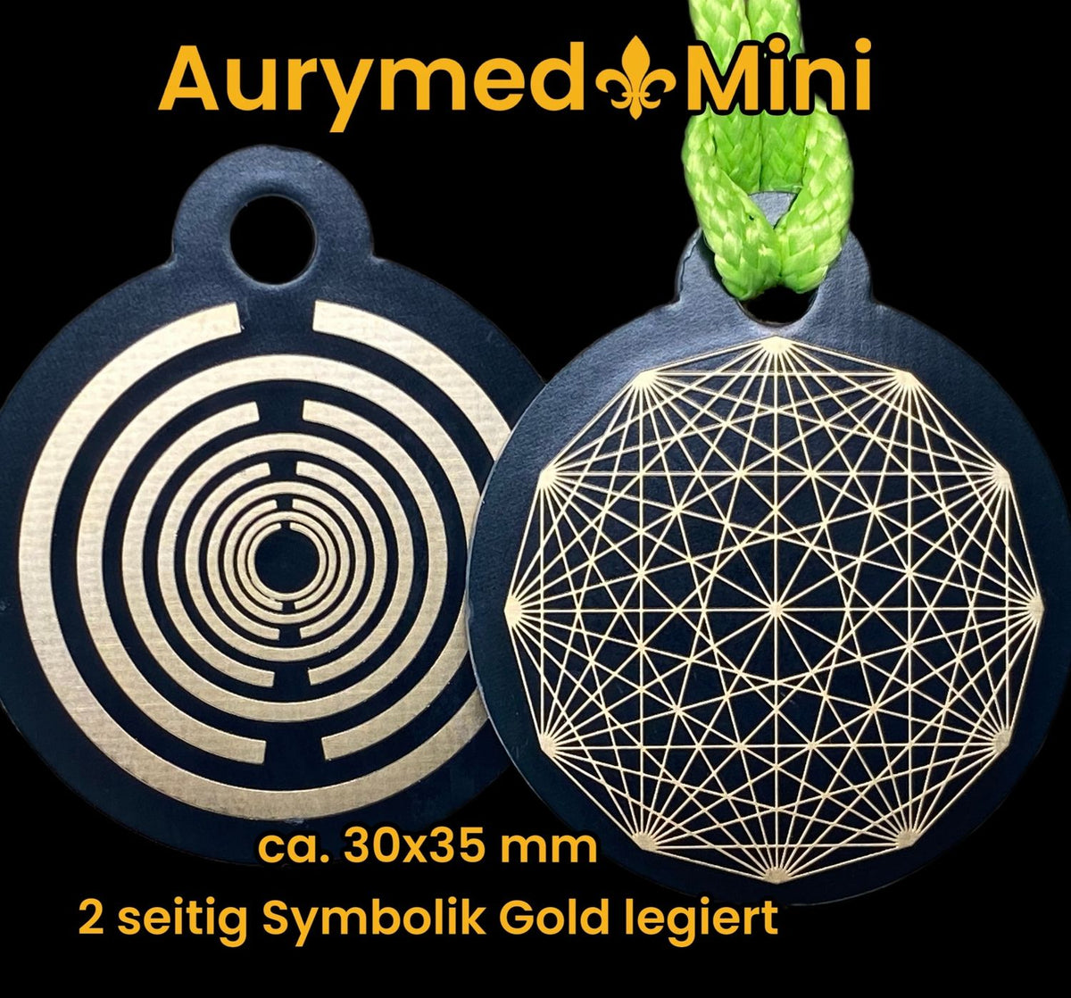 Anhänger Mini Serie rund – Lakhovsky MWOn Symbol Design – Dodecagram – Produktansicht 1
