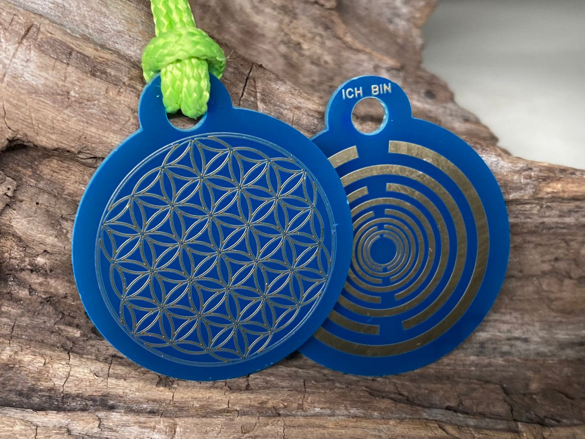 Anhänger Mini Serie rund – Lakhovsky MWOn Symbol Design – Blume des Lebens – Produktansicht 1