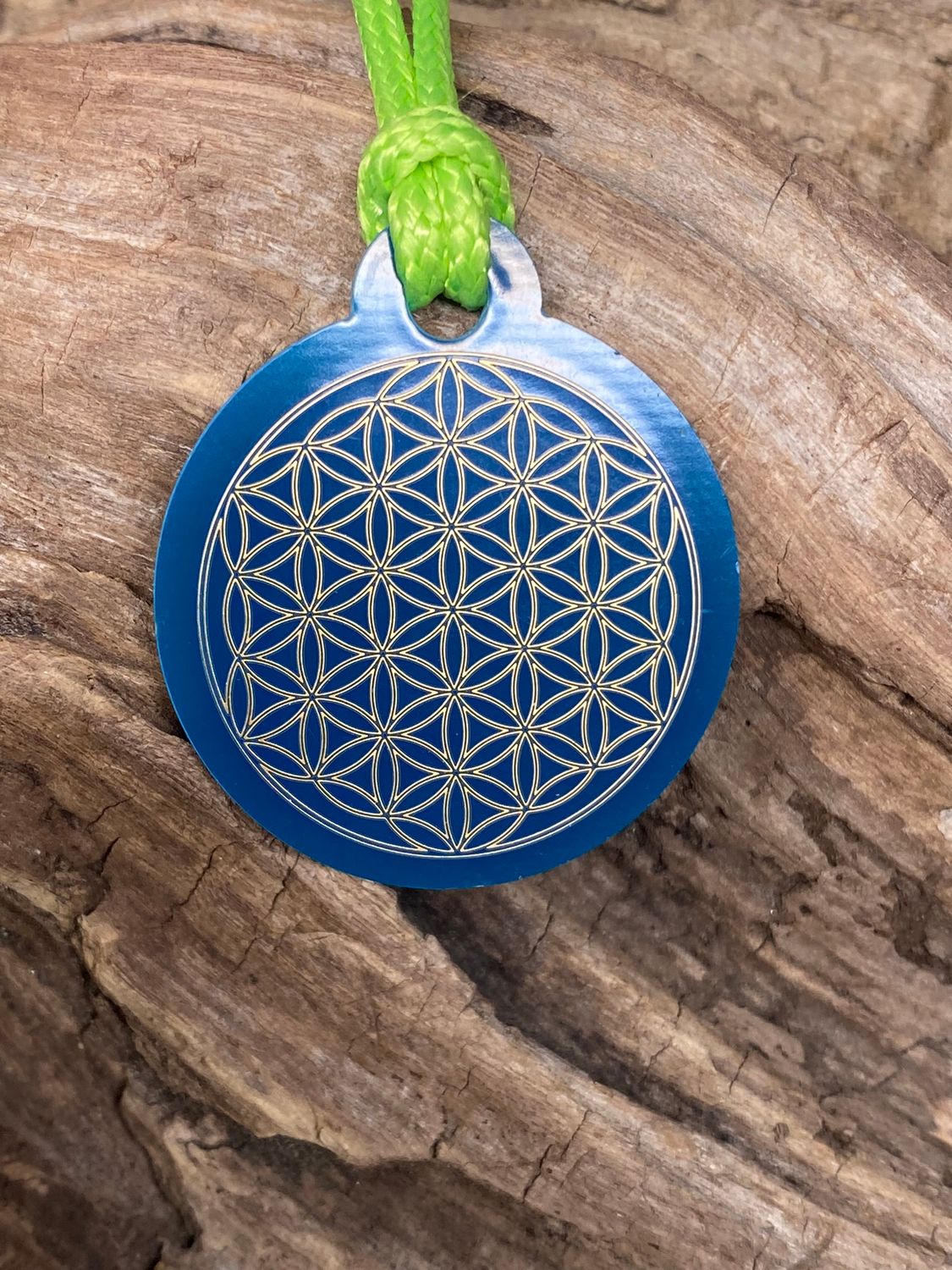 Anhänger Mini Serie rund – Lakhovsky MWOn Symbol Design – Blume des Lebens – Produktansicht 1