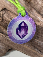 Anhänger Mini Serie rund – Lakhovsky MWOn Symbol Design – Amethyst Symbol – Produktansicht 1