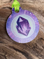 Anhänger Mini Serie rund – Lakhovsky MWOn Symbol Design – Amethyst Symbol – Produktansicht 1