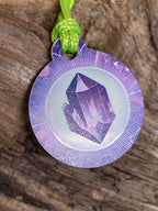 Anhänger Mini Serie rund – Lakhovsky MWOn Symbol Design – Amethyst Symbol – Produktansicht 1