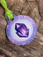 Anhänger Mini Serie rund – Lakhovsky MWOn Symbol Design – Amethyst Symbol – Produktansicht 1