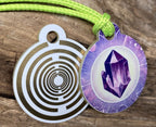 Anhänger Mini Serie rund – Lakhovsky MWOn Symbol Design – Amethyst Symbol – Produktansicht 1