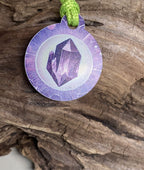 Anhänger Mini Serie rund – Lakhovsky MWOn Symbol Design – Amethyst Symbol – Produktansicht 1