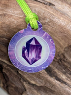 Anhänger Mini Serie rund – Lakhovsky MWOn Symbol Design – Amethyst Symbol – Produktansicht 1