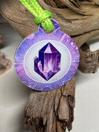 Anhänger Mini Serie rund – Lakhovsky MWOn Symbol Design – Amethyst Symbol – Produktansicht 1