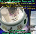 69 mm VibraNex Brunnen – Limited Glitzer Edition, Oberflächenplatte zinnlegiert, Füllung Rosenquarz – Produktansicht 1