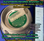 69 mm VibraNex Brunnen – grau, Oberflächenplatte zinnlegiert, Füllung Turmaline – Produktansicht 1