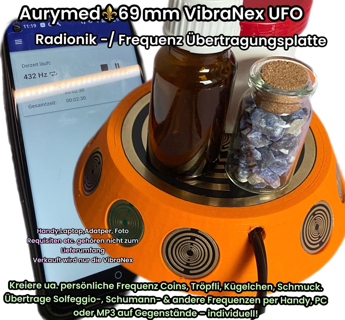 69 mm VibraNex UFO, 1-farbig, Oberflächenplatte goldlegiert – Produktansicht 1
