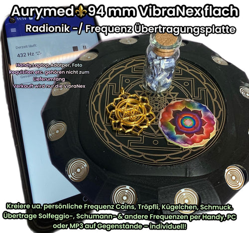 94 mm VibraNex flach – schwarz, Oberflächenplatte goldlegiert – Produktansicht 1