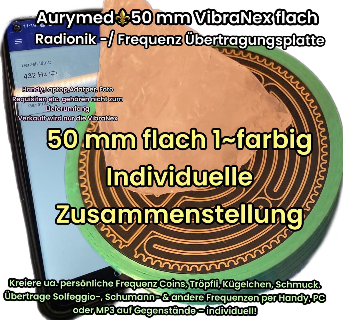 50 mm VibraNex flach – 1-farbig – konfigurierbar – Produktansicht 1