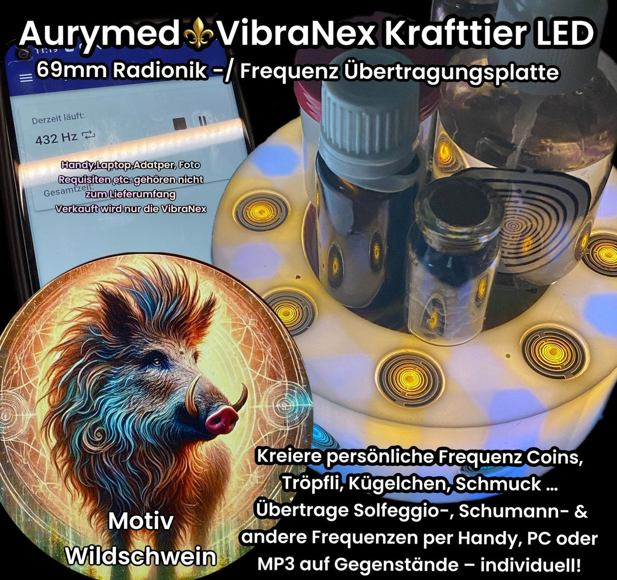 VibraNex LED Krafttier WILDSCHWEIN – LED – & Farbe & Füllung wählbar – Produktansicht 13