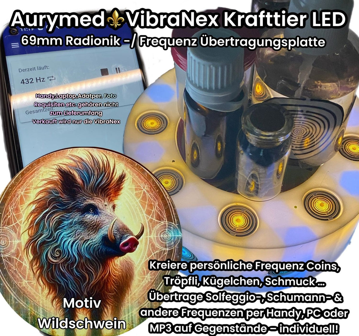 VibraNex LED Krafttier WILDSCHWEIN – LED – & Farbe & Füllung wählbar – Produktansicht 19
