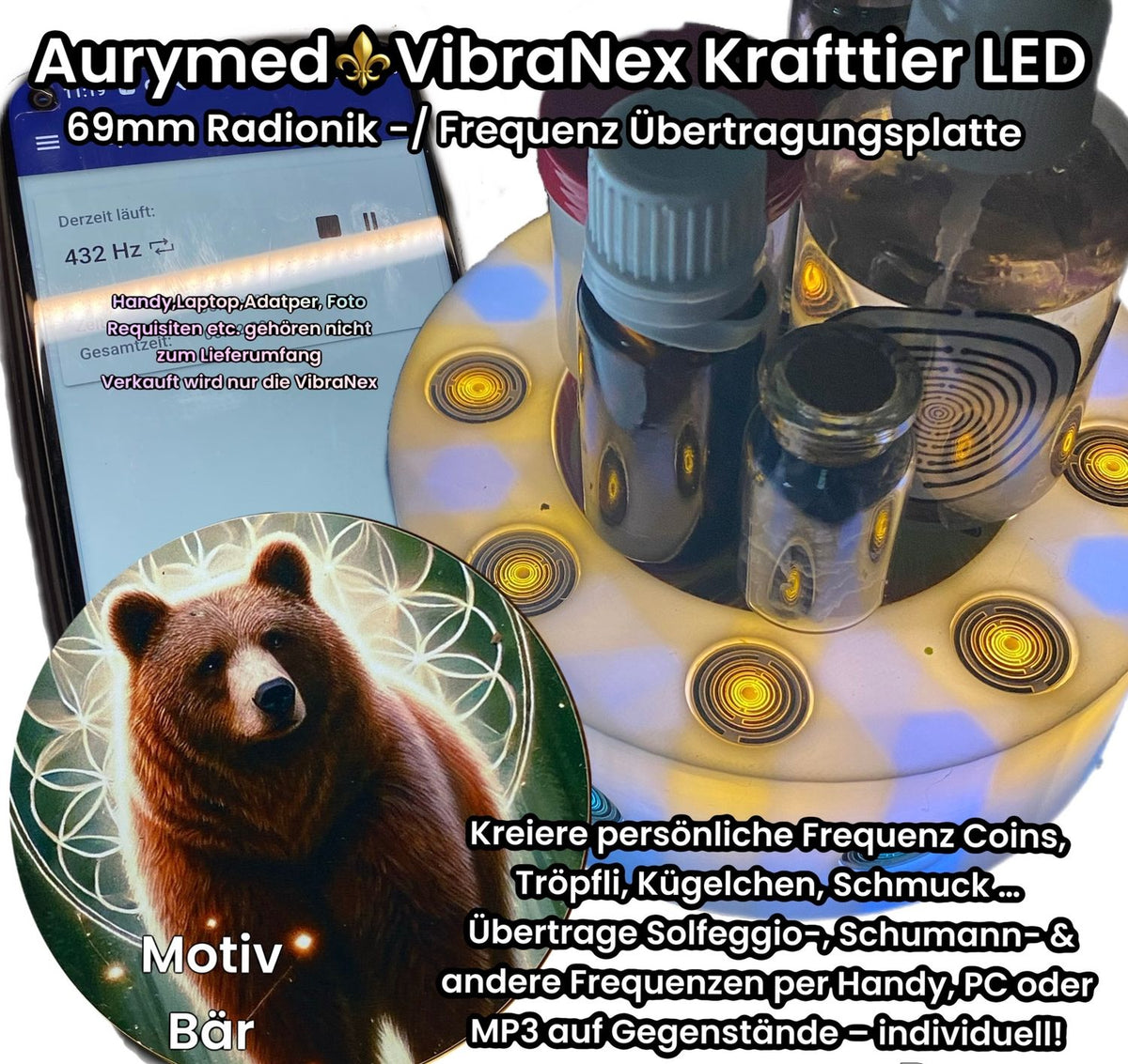 VibraNex LED Krafttier Braunbär – LED – & Farbe & Füllung wählbar – Produktansicht 28