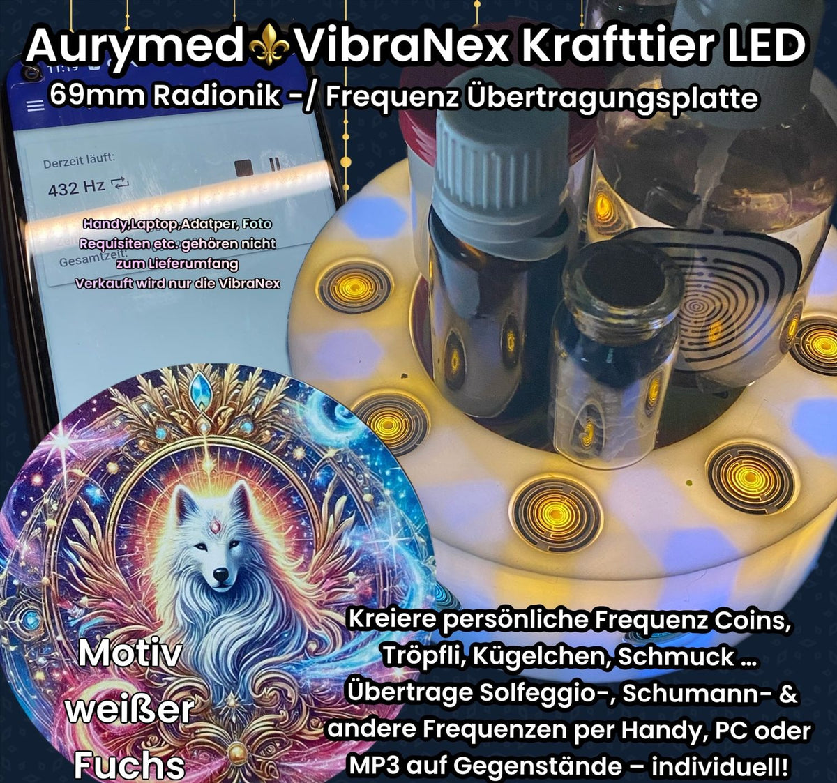 VibraNex LED Krafttier weißer Wolf – LED – & Farbe & Füllung wählbar – Produktansicht 22