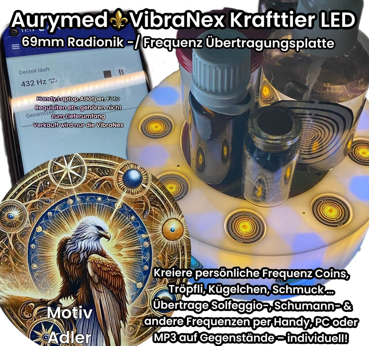 VibraNex LED Krafttier Adler – LED – & Farbe & Füllung wählbar – Produktansicht 27