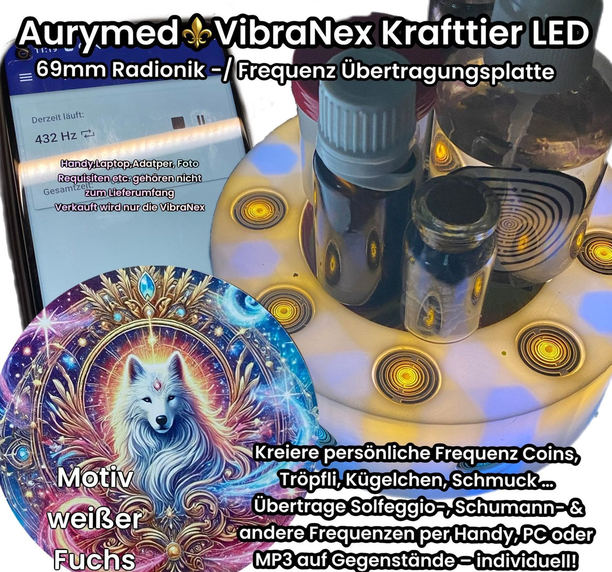 VibraNex LED Krafttier weißer Wolf – LED – & Farbe & Füllung wählbar – Produktansicht 20