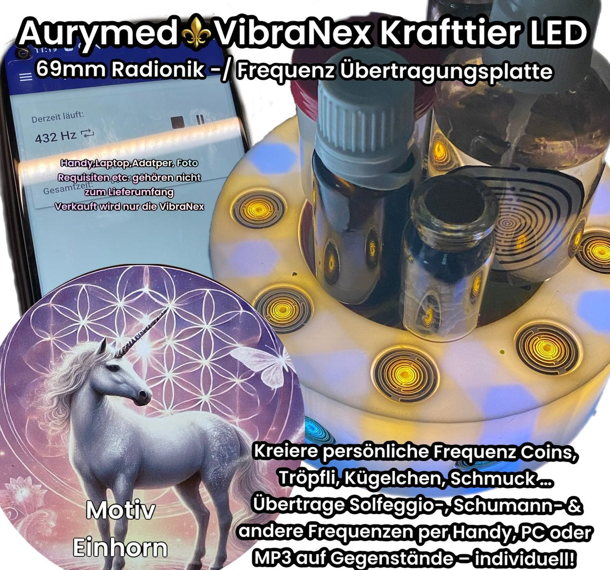 VibraNex LED Krafttier Einhorn – LED – & Farbe & Füllung wählbar – Produktansicht 42