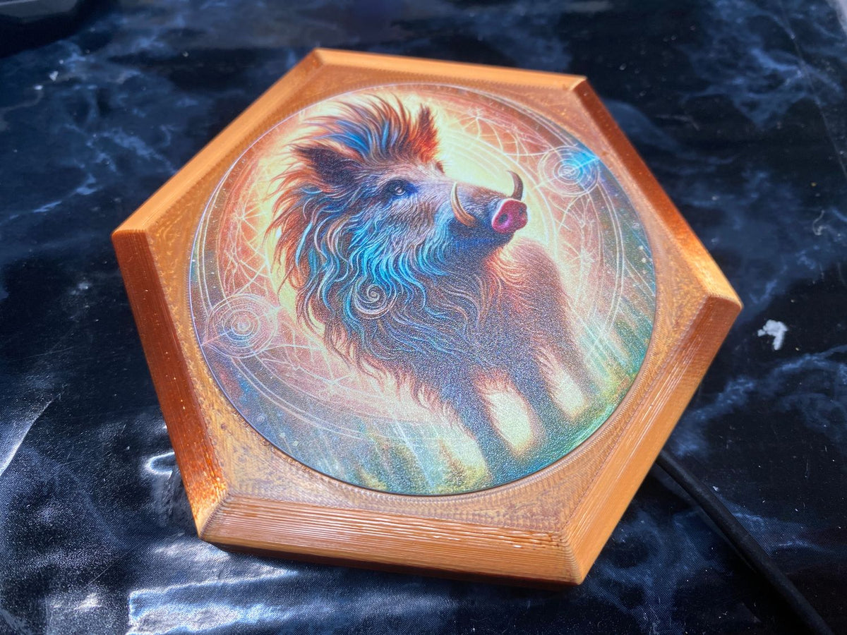 69 mm VibraNex flach – 1-farbig – Krafttier – / heilige Geometrie Symbolik – konfigurierbar – Produktansicht 45