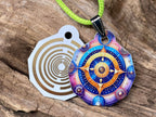 Anhänger Mini Serie eckig – Lakhovsky MWOn Symbol Design – Planeten Frequenz Symbol – Produktansicht 1