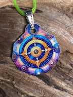 Anhänger Mini Serie eckig – Lakhovsky MWOn Symbol Design – Planeten Frequenz Symbol – Produktansicht 1