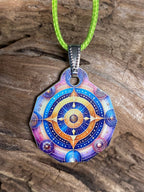 Anhänger Mini Serie eckig – Lakhovsky MWOn Symbol Design – Planeten Frequenz Symbol – Produktansicht 1