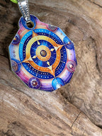 Anhänger Mini Serie eckig – Lakhovsky MWOn Symbol Design – Planeten Frequenz Symbol – Produktansicht 1