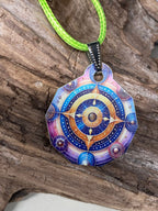 Anhänger Mini Serie eckig – Lakhovsky MWOn Symbol Design – Planeten Frequenz Symbol – Produktansicht 1