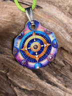Anhänger Mini Serie eckig – Lakhovsky MWOn Symbol Design – Planeten Frequenz Symbol – Produktansicht 1