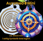 Anhänger Mini Serie eckig – Lakhovsky MWOn Symbol Design – Planeten Frequenz Symbol – Produktansicht 1