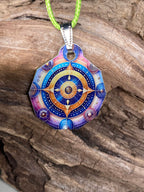 Anhänger Mini Serie eckig – Lakhovsky MWOn Symbol Design – Planeten Frequenz Symbol – Produktansicht 1